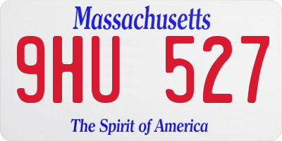 MA license plate 9HU527