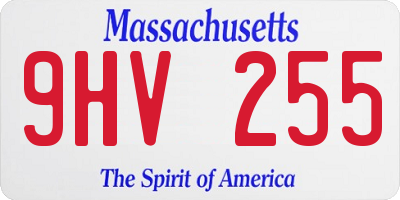 MA license plate 9HV255