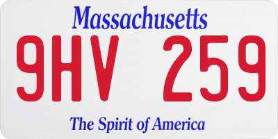 MA license plate 9HV259