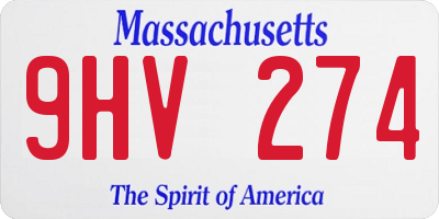 MA license plate 9HV274
