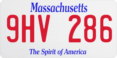 MA license plate 9HV286