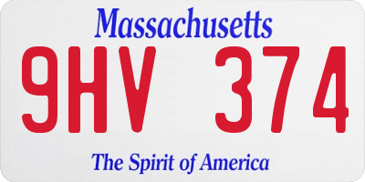 MA license plate 9HV374