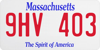 MA license plate 9HV403