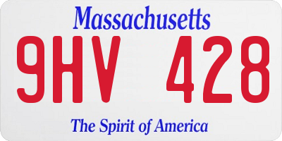 MA license plate 9HV428