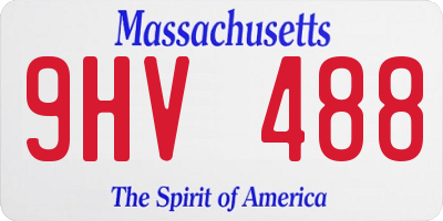 MA license plate 9HV488