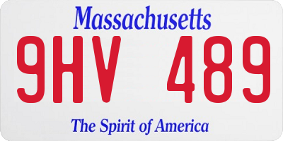 MA license plate 9HV489