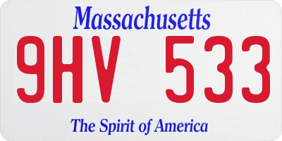 MA license plate 9HV533