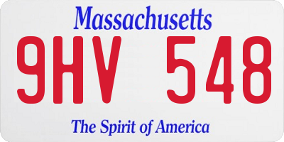 MA license plate 9HV548