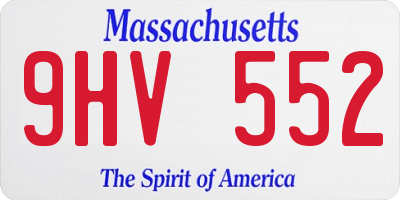 MA license plate 9HV552