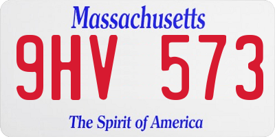 MA license plate 9HV573