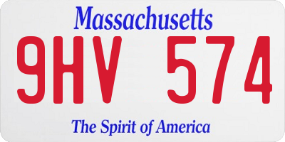 MA license plate 9HV574