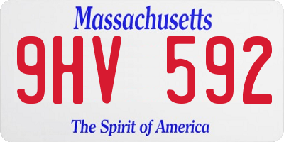 MA license plate 9HV592