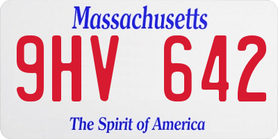 MA license plate 9HV642