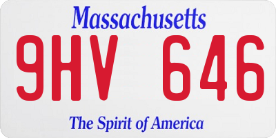 MA license plate 9HV646