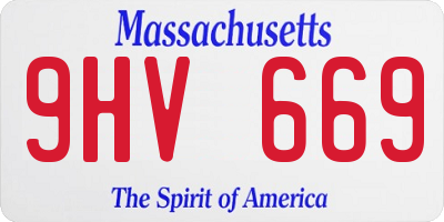 MA license plate 9HV669
