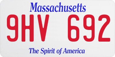 MA license plate 9HV692