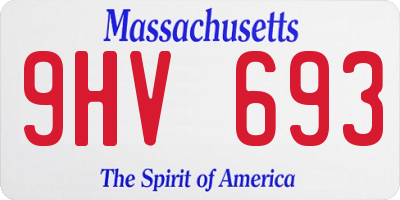 MA license plate 9HV693