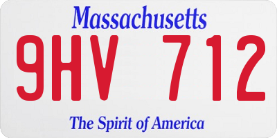 MA license plate 9HV712
