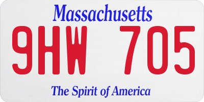 MA license plate 9HW705