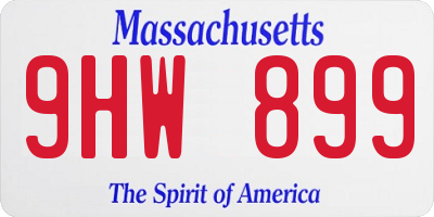 MA license plate 9HW899