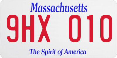 MA license plate 9HX010