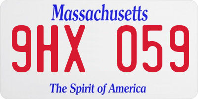 MA license plate 9HX059