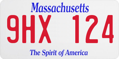 MA license plate 9HX124