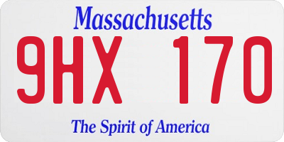 MA license plate 9HX170