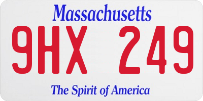 MA license plate 9HX249