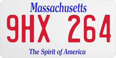 MA license plate 9HX264