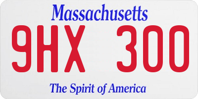 MA license plate 9HX300