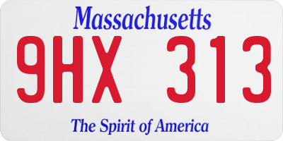 MA license plate 9HX313