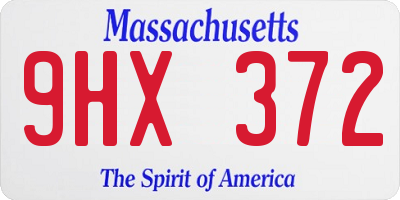 MA license plate 9HX372