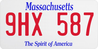 MA license plate 9HX587