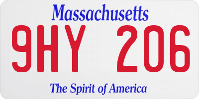 MA license plate 9HY206