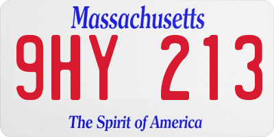 MA license plate 9HY213