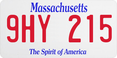 MA license plate 9HY215