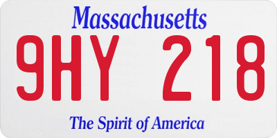 MA license plate 9HY218