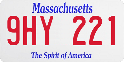 MA license plate 9HY221