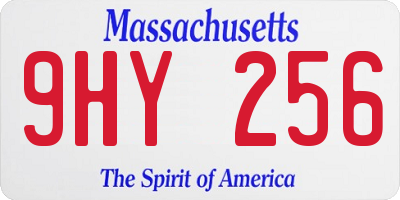 MA license plate 9HY256