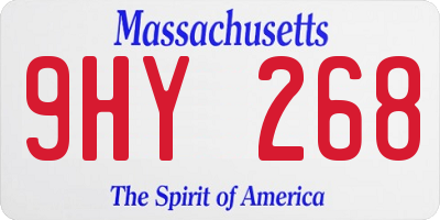 MA license plate 9HY268