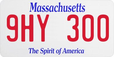 MA license plate 9HY300