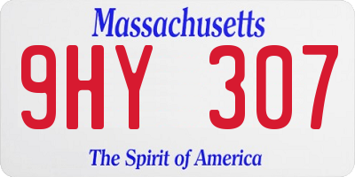 MA license plate 9HY307