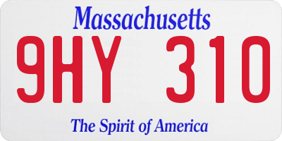 MA license plate 9HY310