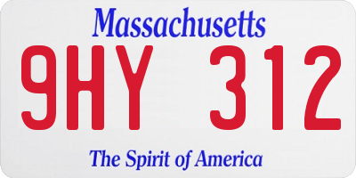 MA license plate 9HY312