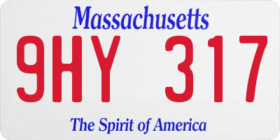 MA license plate 9HY317
