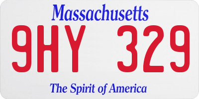 MA license plate 9HY329