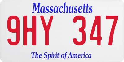 MA license plate 9HY347