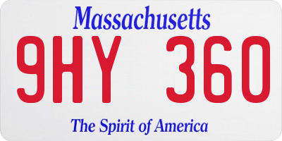 MA license plate 9HY360