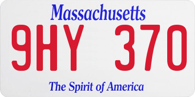 MA license plate 9HY370